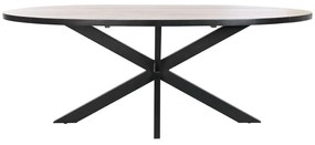 Τραπεζαρία DKD Home Decor Μαύρο Φυσικό Μέταλλο Ξύλο από Μάνγκο 200 x 100 x 76 cm
