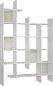 Βιβλιοθήκη Manco Megapap χρώμα λευκό 122x25,5x188εκ.