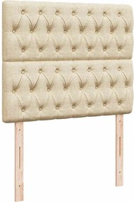 vidaXL Κρεβάτι Boxspring με Στρώμα Κρεμ 120x190 εκ. Υφασμάτινο