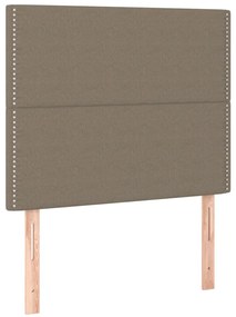vidaXL Κρεβάτι Boxspring με Στρώμα &amp; LED Taupe 90x190 εκ. Υφασμάτινο