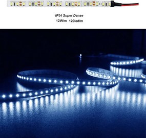 Led ταινία 5m Super Dense ισχύος 12W/m 12VDC 120LED/m μπλε φως IP54