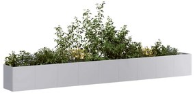 Ζαρντινιέρα 360x40x40 εκ. από Γαλβανισμένο Ατσάλι - Ασήμι