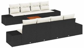vidaXL Σετ Καναπέ Κήπου 7 pcs Μαύρο και λευκό
