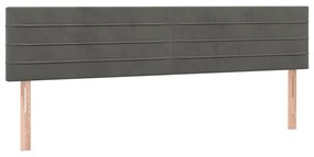 Κεφαλάρι Κρεβατιού LED Σκούρο Γκρι 180x5x78/88 εκ. Βελούδινο 3121813