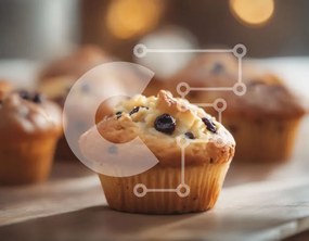 Intra Συλλεκτικό Ξύλινο Παζλ Plywood  4mm - Φρεσκοψημένα Muffins σε ξύλινο ξύλο κοπής Σε Ξύλινο Κουτί - Διαστάσεις: 10x10 cm – 25 κομμάτια