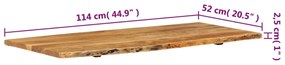 vidaXL Πάγκος Μπάνιου 114x52x2,5 εκ. από Μασίφ Ξύλο Ακακίας