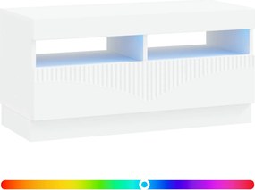 vidaXL Ντουλάπα LED Τηλεόρασης Λευκό Επεξεργασμένο Ξύλο