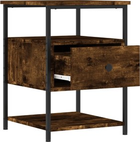 vidaXL Κομοδίνα 2 τεμ. Καπνιστή Δρυς 40 x 42 x 56 εκ. Επεξεργ. Ξύλο