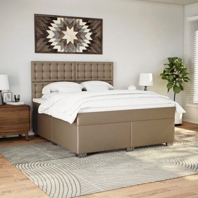 vidaXL Κρεβάτι Boxspring με Στρώμα Καπουτσίνο 180x200 εκ. Συνθ. Δέρμα