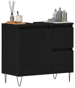 vidaXL Ντουλάπι Χωρις Νιπτήρα Μαύρη Δρυς 65x33x60 εκ Επεξεργασμένο Ξύλο