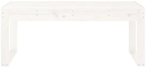 vidaXL Παγκάκι Κήπου Λευκό 110x38x45 εκ. από Μασίφ Ξύλο Πεύκου