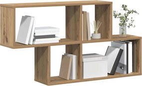 vidaXL Ράφι Τοίχου με ράφι Επιτοίχιο Καφέ Επεξεργασμένο ξύλο