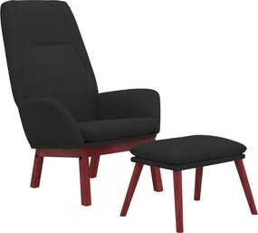 vidaXL Πολυθρόνα Relax Μαύρο Υφασμάτινη με Υποπόδιο