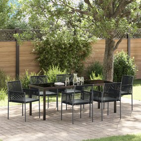 vidaXL Σετ των 4 Μαύρο Πολυ Ρατάν 54x60.5x83.5 εκ Ανθεκτικό