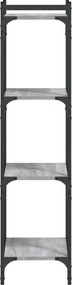 vidaXL Βιβλιοθήκη 4 Επιπέδων Γκρι Sonoma 40x30x120 εκ. Επεξεργ. Ξύλο