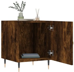 vidaXL Κομοδίνα 2 τεμ. Καπνιστή Δρυς 40x40x50 εκ. από Επεξεργ. Ξύλο