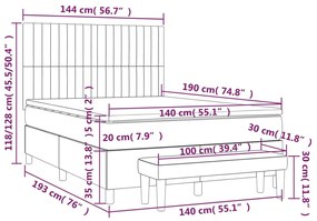 ΚΡΕΒΑΤΙ BOXSPRING ΜΕ ΣΤΡΩΜΑ ΣΚΟΥΡΟ ΚΑΦΕ 140X190 ΕΚ. ΥΦΑΣΜΑΤΙΝΟ 3136752