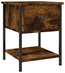 vidaXL Κομοδίνα 2 τεμ Καπνιστή Δρυς 34x35,5x45εκ. Επεξεργασμένο Ξύλο