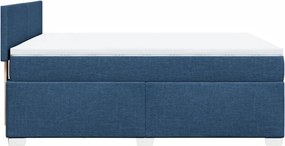 vidaXL Κρεβάτι Boxspring με Στρώμα Μπλε 160x200 εκ. Υφασμάτινο