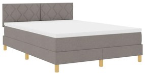 vidaXL Κρεβάτι box spring με στρώμα Taupe 140 x 190 cm ύφασμα