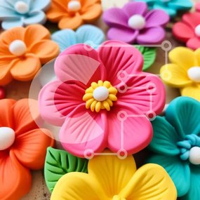 Intra Συλλεκτικό Ξύλινο Παζλ Plywood 4mm - Πολύχρωμη ανθοσύνθεση σε ξύλινη επιφάνεια Σε Ξύλινο Κουτί - Διαστάσεις: 10x10 cm – 25 κομμάτια