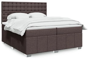 ΚΡΕΒΑΤΙ BOXSPRING ΜΕ ΣΤΡΩΜΑ ΣΚΟΥΡΟ ΚΑΦΕ 200X200 ΕΚ. ΥΦΑΣΜΑΤΙΝΟ 3294092