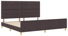vidaXL Κρεβάτι Σκελετός Σκούρο Καφέ 200x200 εκ. Υφάσματος