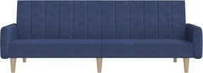 vidaXL Καναπές - Κρεβάτι Διθέσιος Μπλε Υφασμάτινος