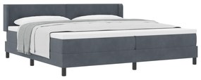 vidaXL Κρεβάτι Box Spring με Στρώμα  Ανθρακί 200x200 εκ Βελούδο