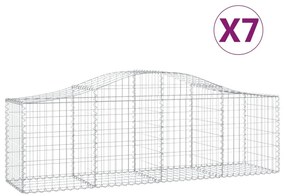 vidaXL Συρματοκιβώτια Τοξωτά 7 τεμ. 200x50x60/80 εκ. Γαλβαν. Ατσάλι