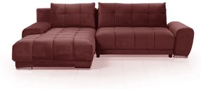 Γωνιακός καναπές κρεβάτι Jacks με αποθηκευτικό χώρο, μπορντό 273x191x83cm Αριστερή γωνία – CHO-TED-001