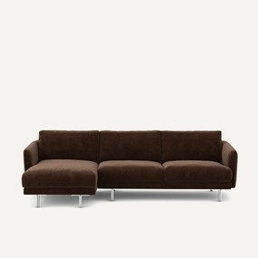 Γωνιακός καναπές από βελούδινo chenille, Nogara