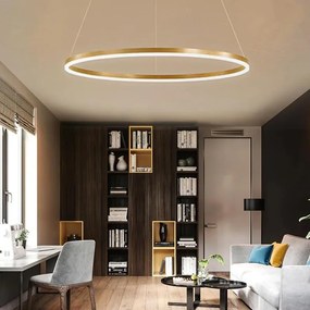 Φωτιστικό οροφής Nebrian led μέταλλο χρυσό Φ60x15εκ 60x60x15 εκ.