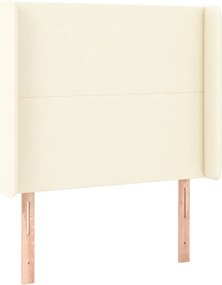 vidaXL Κρεβάτι Boxspring με Στρώμα &amp; LED Κρεμ 100x200 εκ. Συνθ. Δέρμα