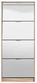Παπουτσοθήκη Hugo 24 με Καθρέπτη Γκρί Δρύς 67x28x155 εκ. 67x28x155 εκ.