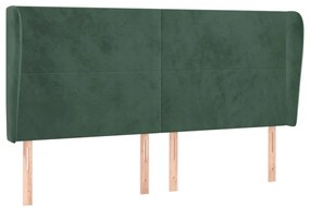 vidaXL Κεφαλάρι με Πτερύγια Πράσινο 183x23x118/128 εκ. Βελούδινο