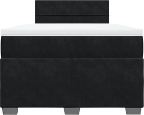 vidaXL Κρεβάτι Boxspring με Στρώμα Μαύρο 120x190 εκ. Βελούδινο