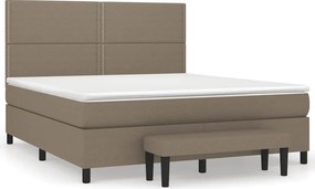 vidaXL Κρεβάτι Boxspring με Στρώμα Taupe 180x200 εκ. Υφασμάτινο