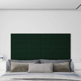 Πάνελ Τοίχου 12 τεμ. Σκούρο πράσινο 90x15 εκ. 1,62 μ² Βελούδινα - Πράσινο