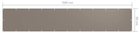 vidaXL Διαχωριστικό Βεράντας Taupe 90 x 500 εκ. Ύφασμα Oxford