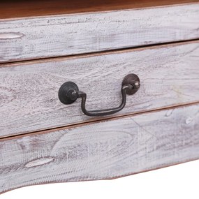 vidaXL Έπιπλο Τηλεόρασης Λευκό 120 x 30 x 40 εκ. από Μασίφ Μαόνι