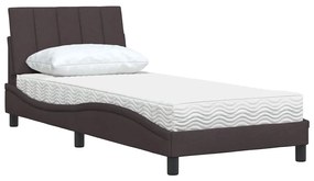 vidaXL Κρεβάτι με Στρώμα Σκούρο Καφέ 80x200 εκ. Υφασμάτινο