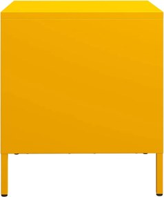 vidaXL Κομοδίνα 2 τεμ. Μουσταρδί 35x39x43,5 εκ. από Χάλυβα