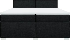 vidaXL Κρεβάτι Boxspring με Στρώμα Μαύρο 200x200 εκ. Υφασμάτινο