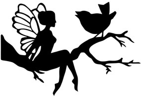 Διακοσμητικό Τοίχου Fairy 891TNL3112 70x48cm Black Wallity Μέταλλο