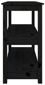 vidaXL Τραπέζι Κονσόλα Μαύρος 110 x 40 x 74 εκ. από Μασίφ Ξύλο Πεύκου