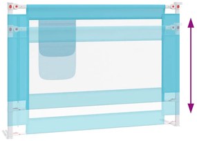 vidaXL Μπάρα Κρεβατιού Προστατευτική Μπλε 90 x 25 εκ. Υφασμάτινη