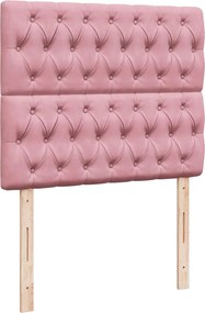 vidaXL Κρεβάτι Boxspring με Στρώμα Ροζ 120x200 εκ. Βελούδινο