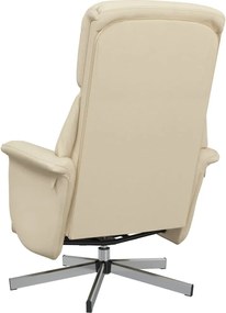 vidaXL Πολυθρόνα Ανακλινόμενη Κρεμ Υφασμάτινη με Υποπόδιο