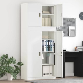 vidaXL Ντουλάπι αποθήκευσης 2 τμχ. Λευκό 90 x 40 x 210 εκ Ατσάλι